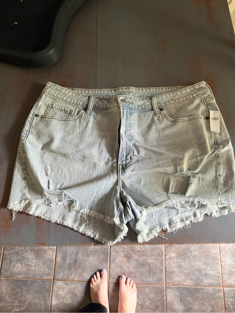 Old Navy Light Blue Distressed Denim Shorts